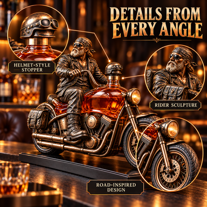 Old Biker Soul Motorcycle Whiskey Decanter