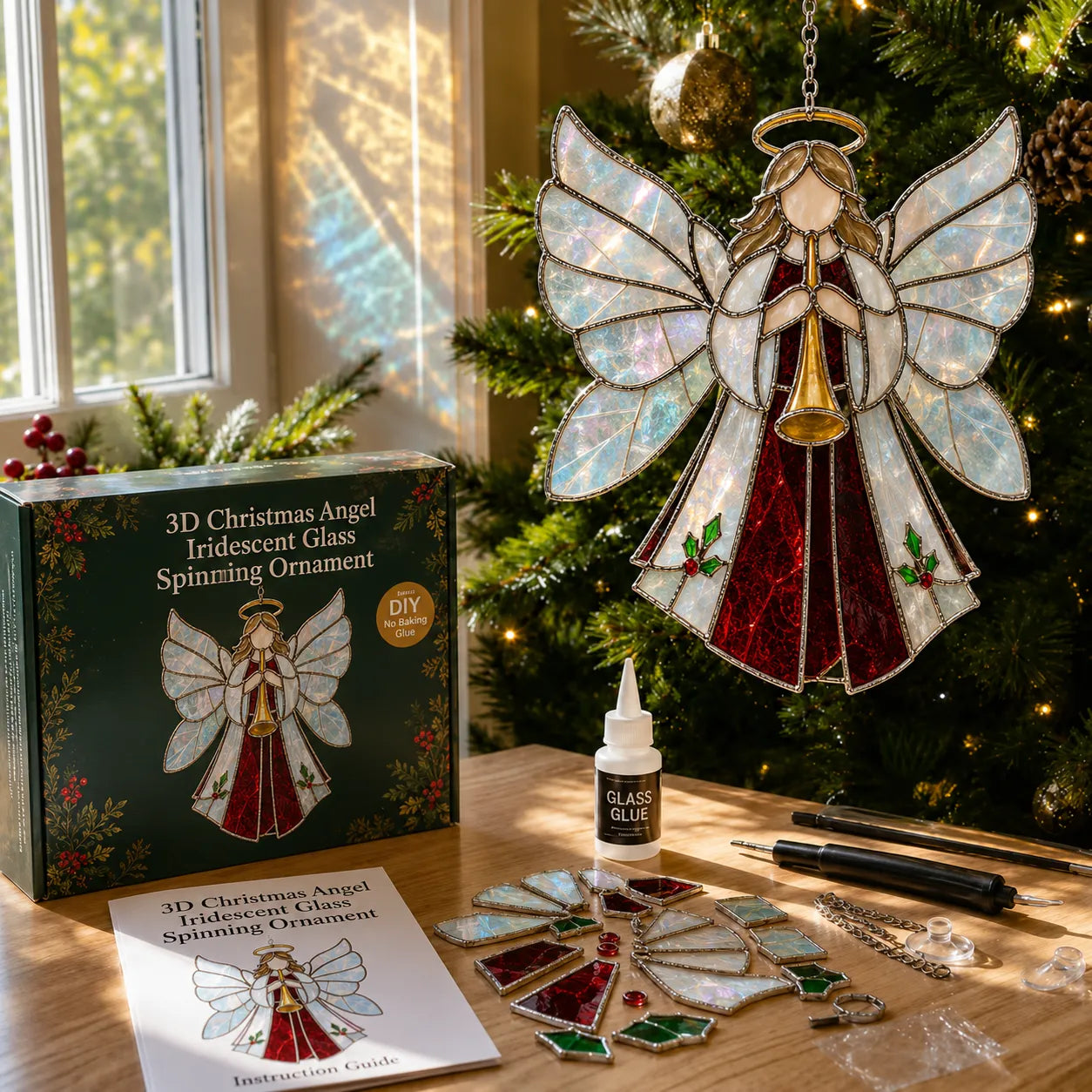 ⏳ Last Day 49% OFF – ✝️ Beginner-Friendly 3D Christian Iridescent Suncatcher DIY Kit | 6 Faith-Inspired Designs with Glass-Style Panels, Metal Frames, Hanging Chain, Tools & Step-by-Step Guide Included 💕