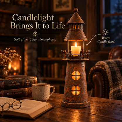 🕯️ Vintage Lighthouse Candle Lantern-Bring the Warm Glow of an Old Lighthouse Home🎁