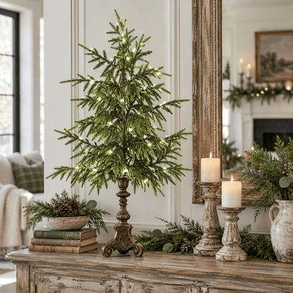 Vintage Lighted Norfolk Pine Trees