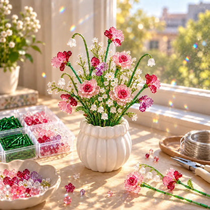 DIY Beaded Wildflower Bouquet Kit – Handmade Crystal Flower Craft Set