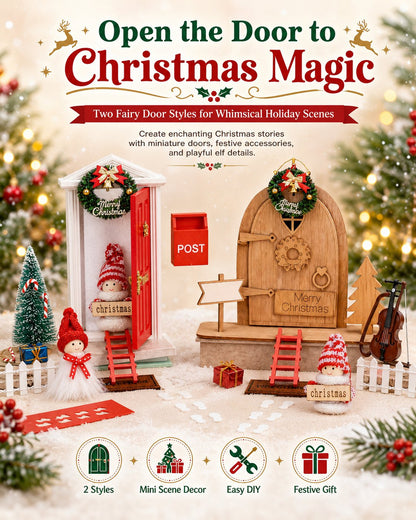 🎅 Magical Christmas Door Decoration – Create A Whimsical Holiday Wonderland At Home✨22 Pcs Red Foam Fairy Door Kit