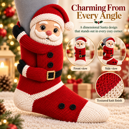 🧦3D Hugging Christmas Socks 🎅 Cute Knit Holiday Socks 5 Designs