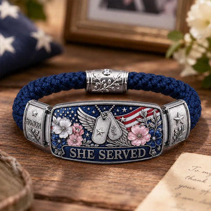 💙🎖️ She Served. She Sacrificed. She Inspires. | Women's Veteran Keepsake Bracelet