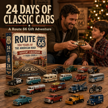 Route 66 Centennial Advent Calendar – 24 Days of American Road Legends | 1926–2026 Collector’s Edition