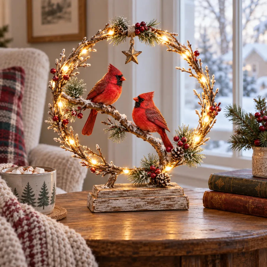 Customer review image 1 for Lighted Cardinal Tabletop Decor