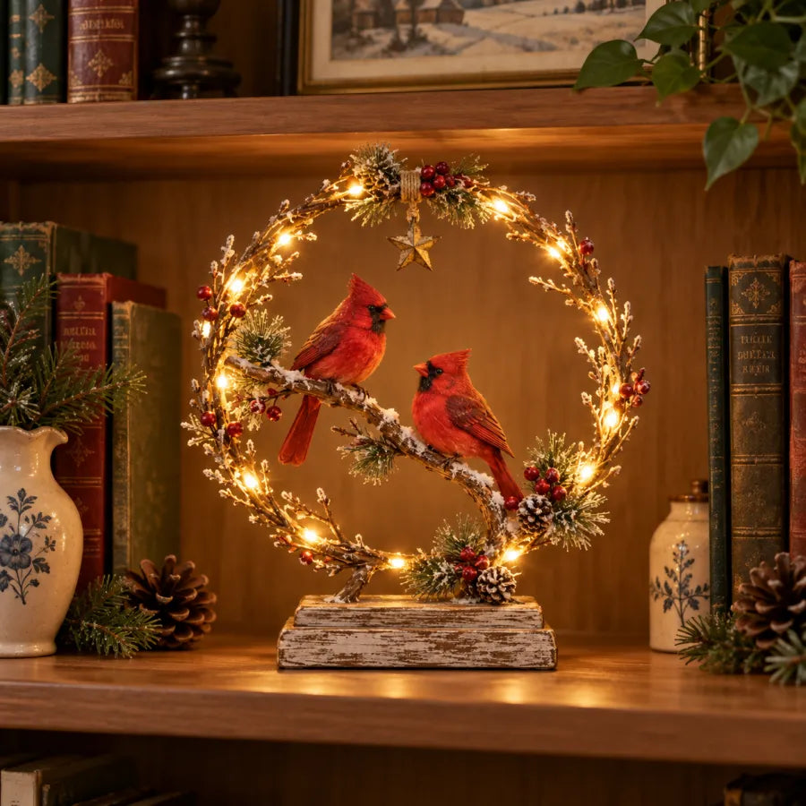 Customer review image 2 for Lighted Cardinal Tabletop Decor