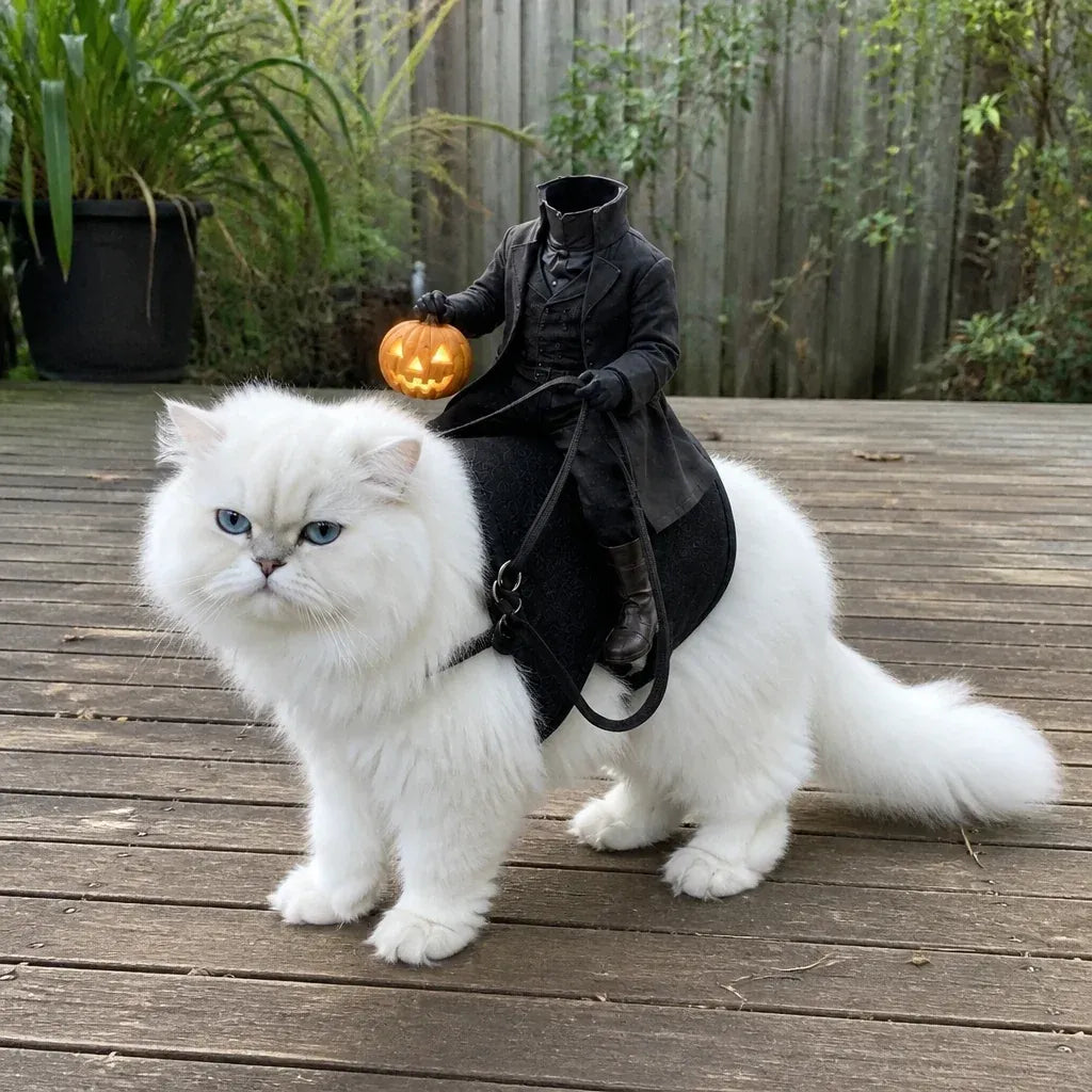 🎃 Funny Headless Horseman Halloween Pet Costume