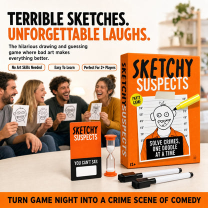 🔥 LAST DAY 49% OFF – 🚨 Sketchy SuspectsTM Police Sketch Party Game | Hilarious Drawing & Guessing Game for Ages 12+, 2+ Players, Family Nights & Parties ✏️😂