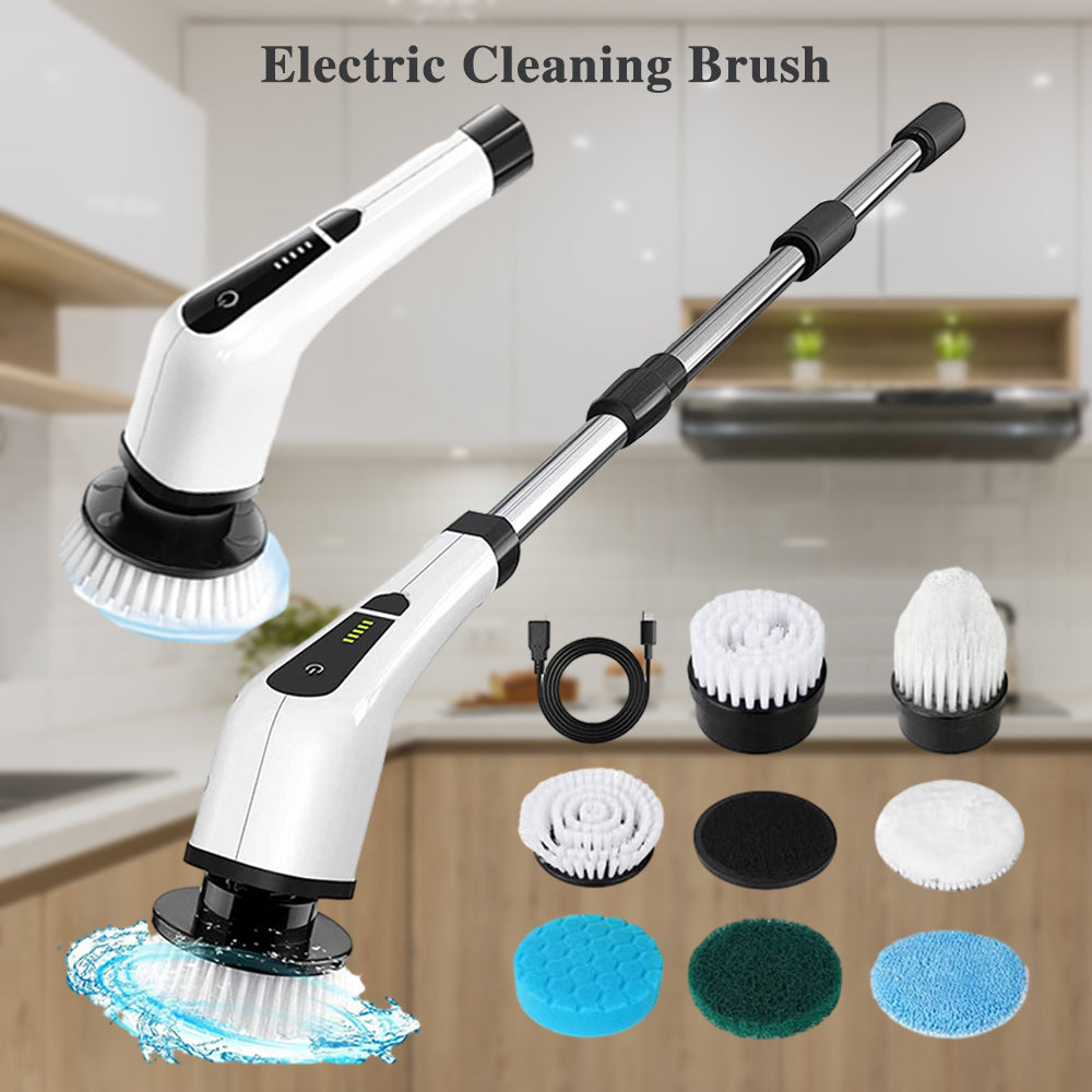💦🏠 Electric Rotating Cleaning Brush  | 9 Brush Heads · 300 RPM · IPX5 Waterproof · 2500mAh Long Battery Life – Make Every Surface Shine