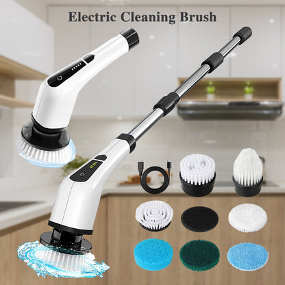 💦🏠 Electric Rotating Cleaning Brush  | 9 Brush Heads · 300 RPM · IPX5 Waterproof · 2500mAh Long Battery Life – Make Every Surface Shine