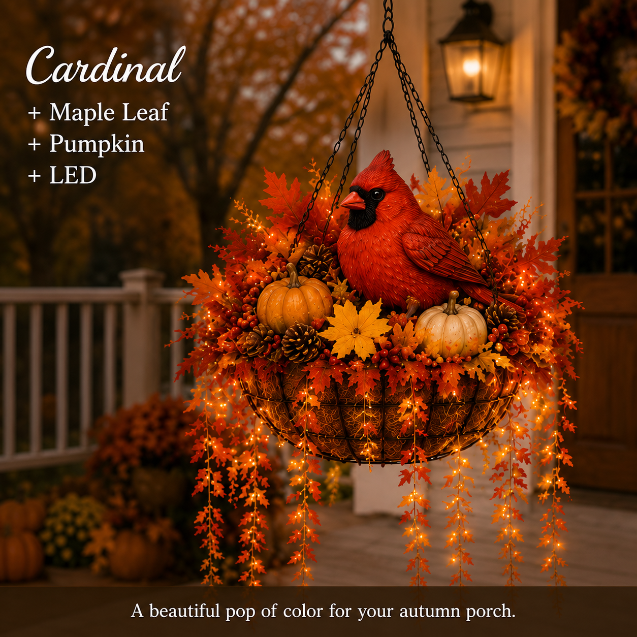 ❤️🍂Fall Animal Hanging Basket Collection：Cardinal / Deer / Fox / Squirrel