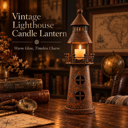 🕯️ Vintage Lighthouse Candle Lantern-Bring the Warm Glow of an Old Lighthouse Home🎁