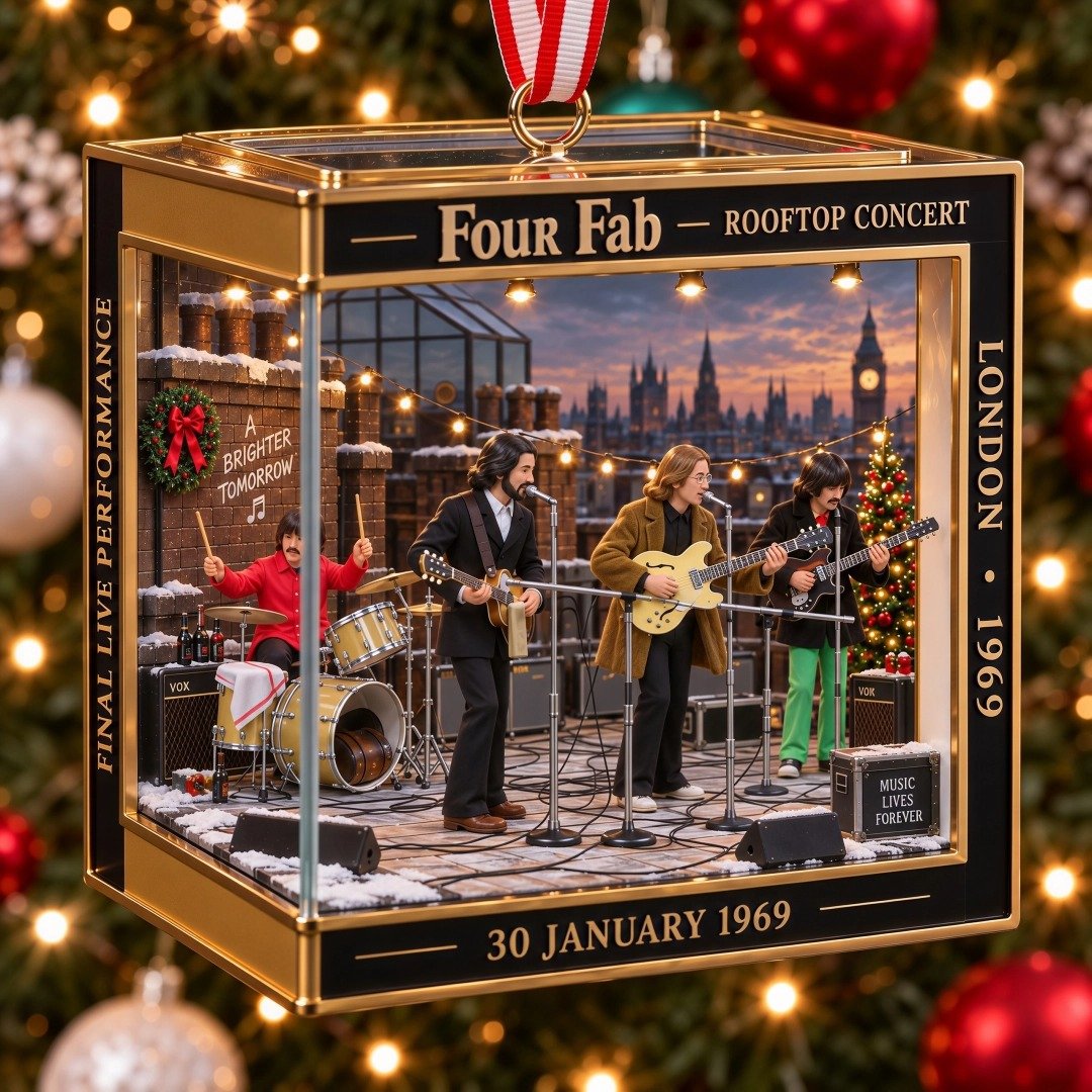 Four Fab Rooftop Concert 1969 Christmas Ornament