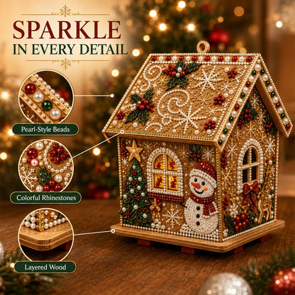 🎄 DIY 3D Jeweled Wooden Christmas Cottage Kit ✈️ Buy 2+ Get Free Shipping