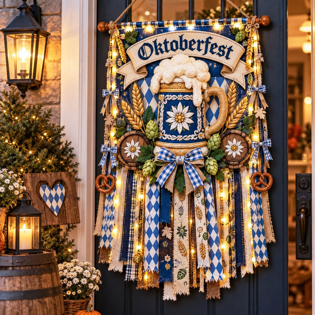 🍺Light-Up Oktoberfest Door Hanging - Bring a Little Bavaria Home✨