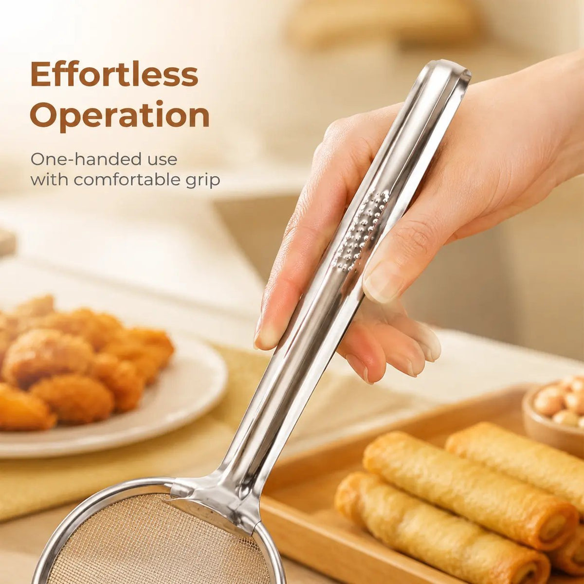 🍟✨ Fry & Drain Kitchen Tongs – Grab, Strain & Serve with One Handy Tool