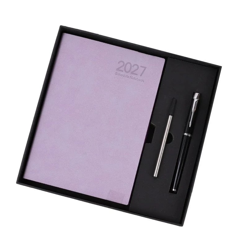 📔50% OFF NOW! 2027 Minimalist Daily Planner Notebook‑ 365‑Day Layout Journal, Lay‑Flat Binding Ink‑Proof Paper PU Cover Agenda for Time Management
