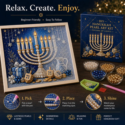 🔥LAST DAY 50% OFF - 🕎✨DIY Hanukkah Pearl Art Kit