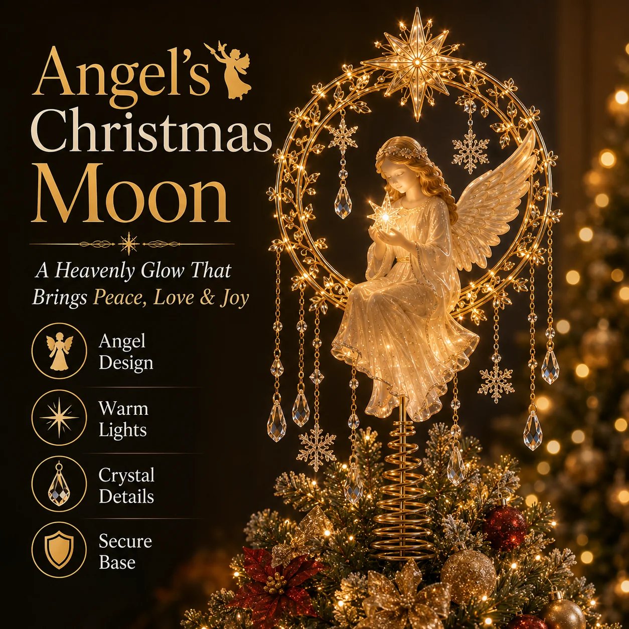 🎄✨ Glowing Christmas Tree Crown Collection – Angel, Cardinal & Winter Keepsake Designs