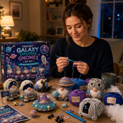 🧶💕 Cozy Gnome Crochet Starter Kit – All-in-One DIY Set with Video Guidance