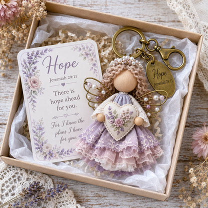 🪽 Faith Angel Keychain Gift Set - A Little Angel of Faith, Comfort & Love💛