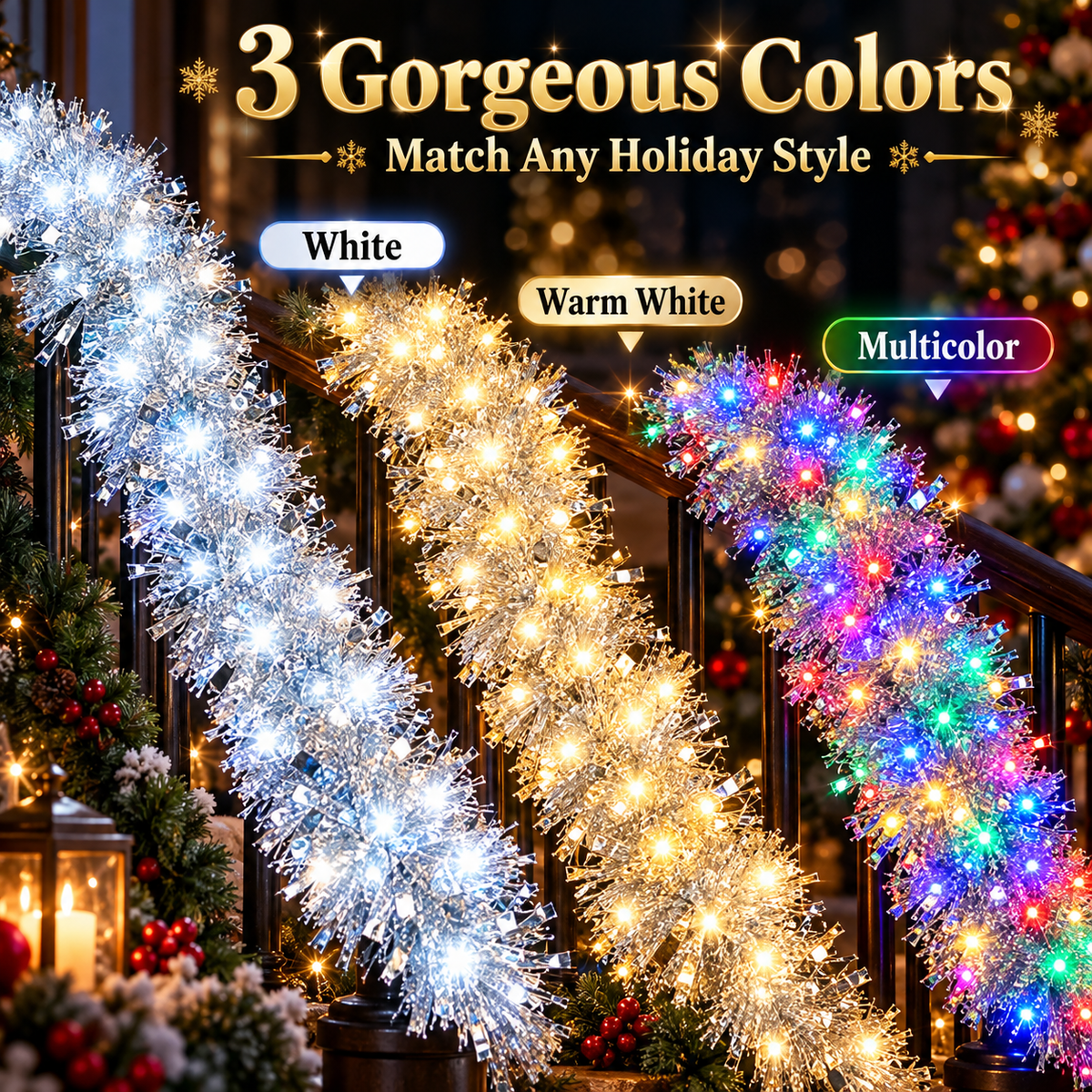 🎅 LED Christmas Tinsel Strand – Bright, Flexible & Festive