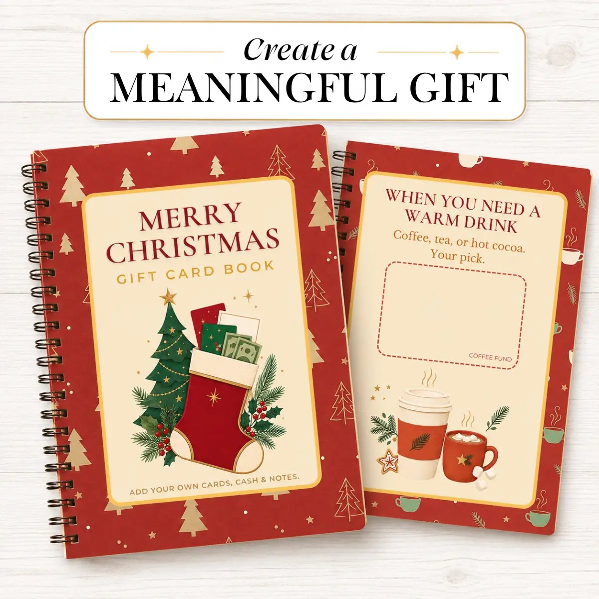 🎁🎅 Merry Christmas Gift Card Book – 14 Festive Pages, Holds Up to 22 Gift Cards