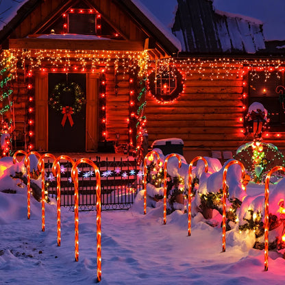 5-Piece Solar Candy Cane Pathway Lights
