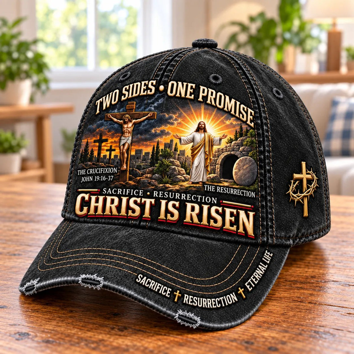 🔥Last Day 50% OFF ✝️ Christ Is Risen Two Sides One Promise Baseball Cap