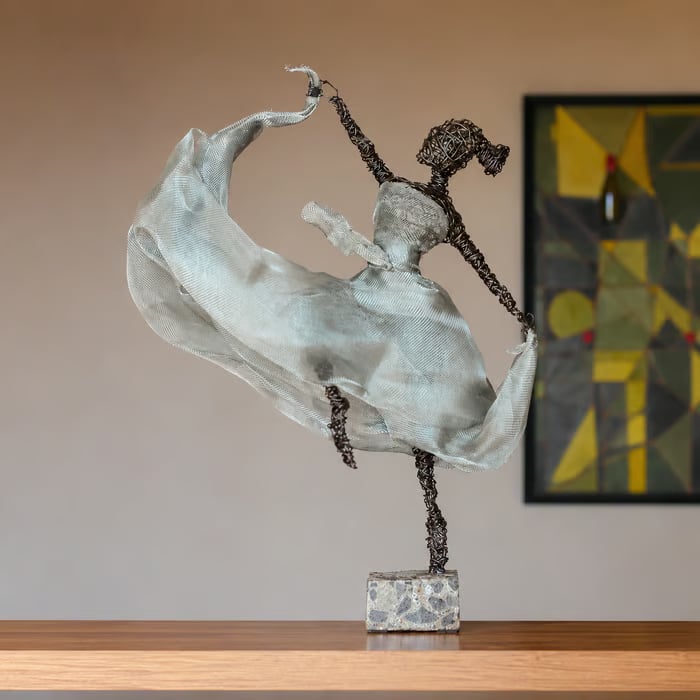✨Wire Female Ballet Sculpture | Unique Handcrafted Art Ornament, Elegant Decor for Living Room & Art Lovers