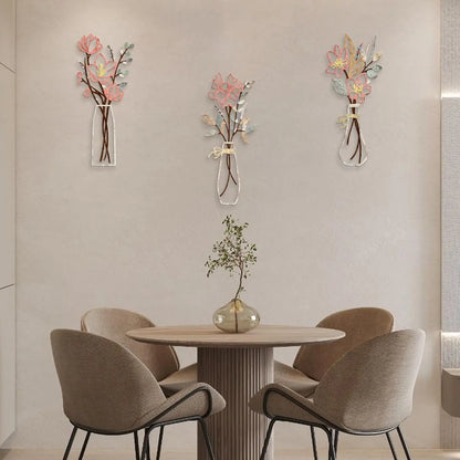 🌸3 Pcs Metal Flowers Wall Art