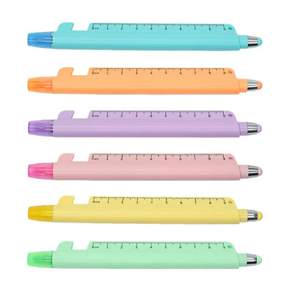 🖊️5-in-1 Multifunction Ruler Stylus Pen – 0.5mm Writing & Marker Tool