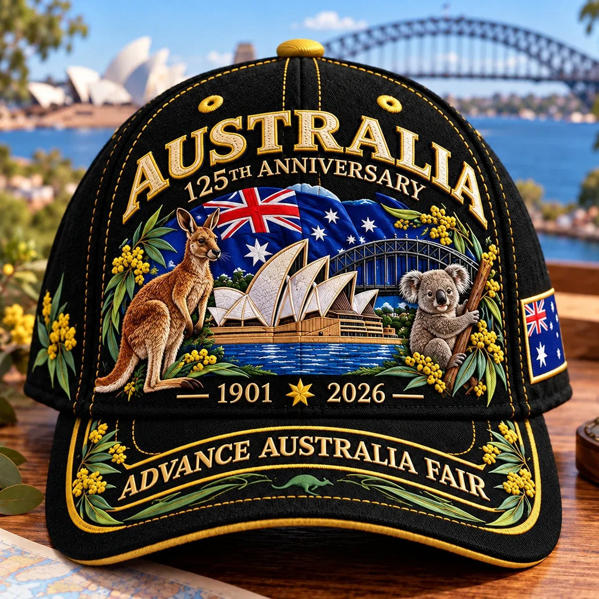 💝LAST DAY 49% OFF - 🦘 Australia 125th Anniversary 1901–2026 – Premium Embroidered Heritage Cap | Cotton-Poly Blend • Detailed Embroidery • Adjustable Fit 🇦🇺