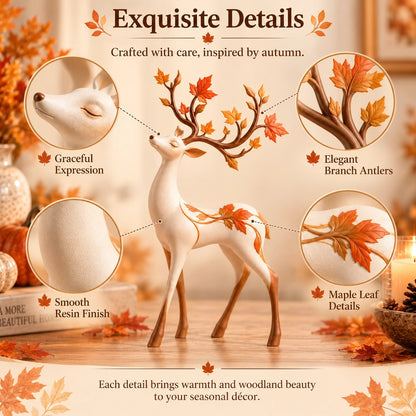 Autumn Leaf Antler Deer Figurine🦌