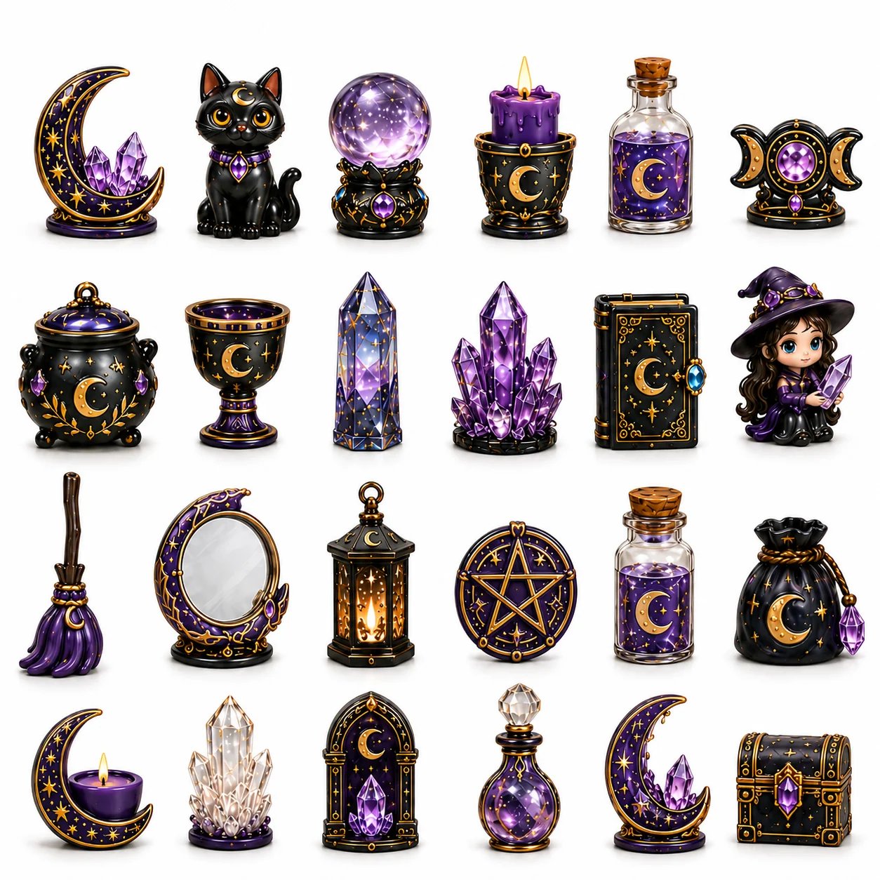 🔮 2026 Crystal Witch Advent Calendar | 24 Days of Mystical Miniatures, Crystal-Inspired Surprises & Witchy Fantasy Charm ✨