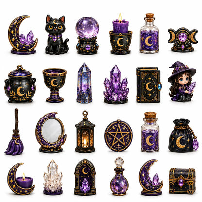 🔮 2026 Crystal Witch Advent Calendar | 24 Days of Mystical Miniatures, Crystal-Inspired Surprises & Witchy Fantasy Charm ✨