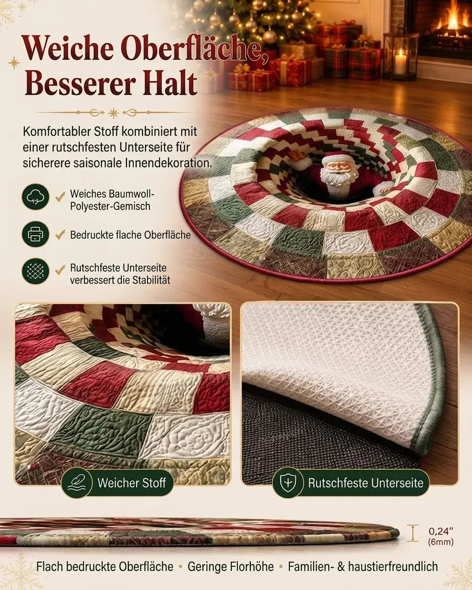 🎄3D-Weihnachtswichtel-Teppich mit optischer Täuschung | Lustige, festliche Must-have-Wohndeko⭐🏠🎁