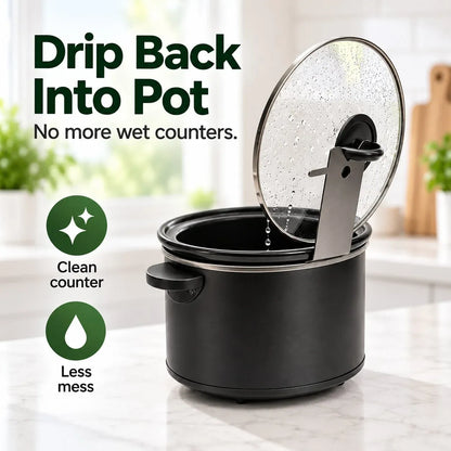 Multifunctional Pot Lid & Utensil Stand | Upright Lid Holder with Anti-Slip Base for Cleaner, Less-Cluttered Cooking