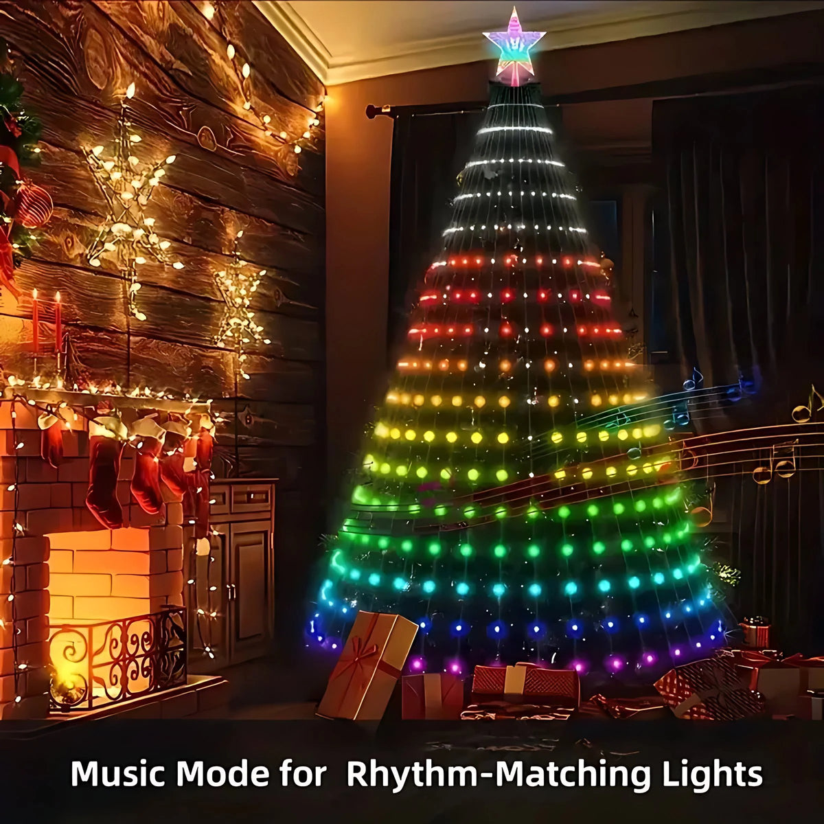 App‑Controlled Christmas Tree Light String, DIY Programmable Music Sync Fairy Lights | Create Custom Holiday Lighting Displays