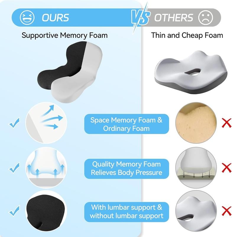 Non-Slip Memory Foam Seat Cushion