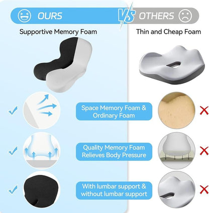 Non-Slip Memory Foam Seat Cushion