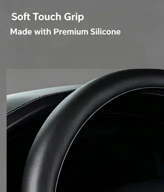 Universal Silicone Steering Wheel Cover – Non-Slip Soft Lychee Texture Auto Protector