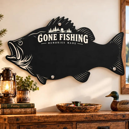 Bass-Shaped Magnetic Fishing Display Board