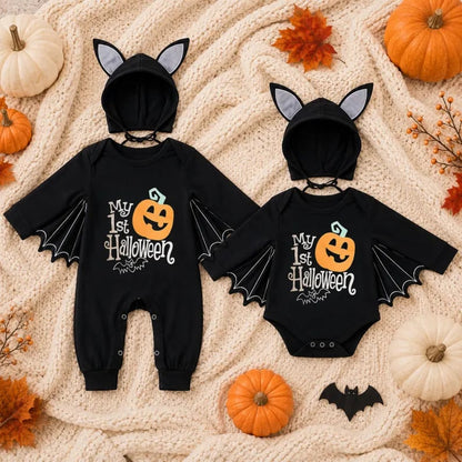 🎃🦇 Baby’s First Halloween Bat Romper – An Adorable Outfit for Little Spooky Memories