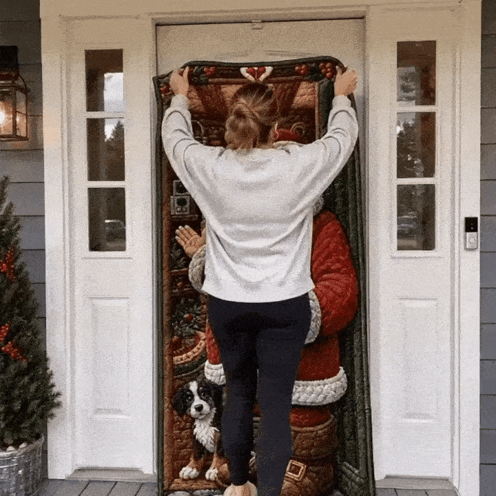 Animated installation demo of Christmas door cover