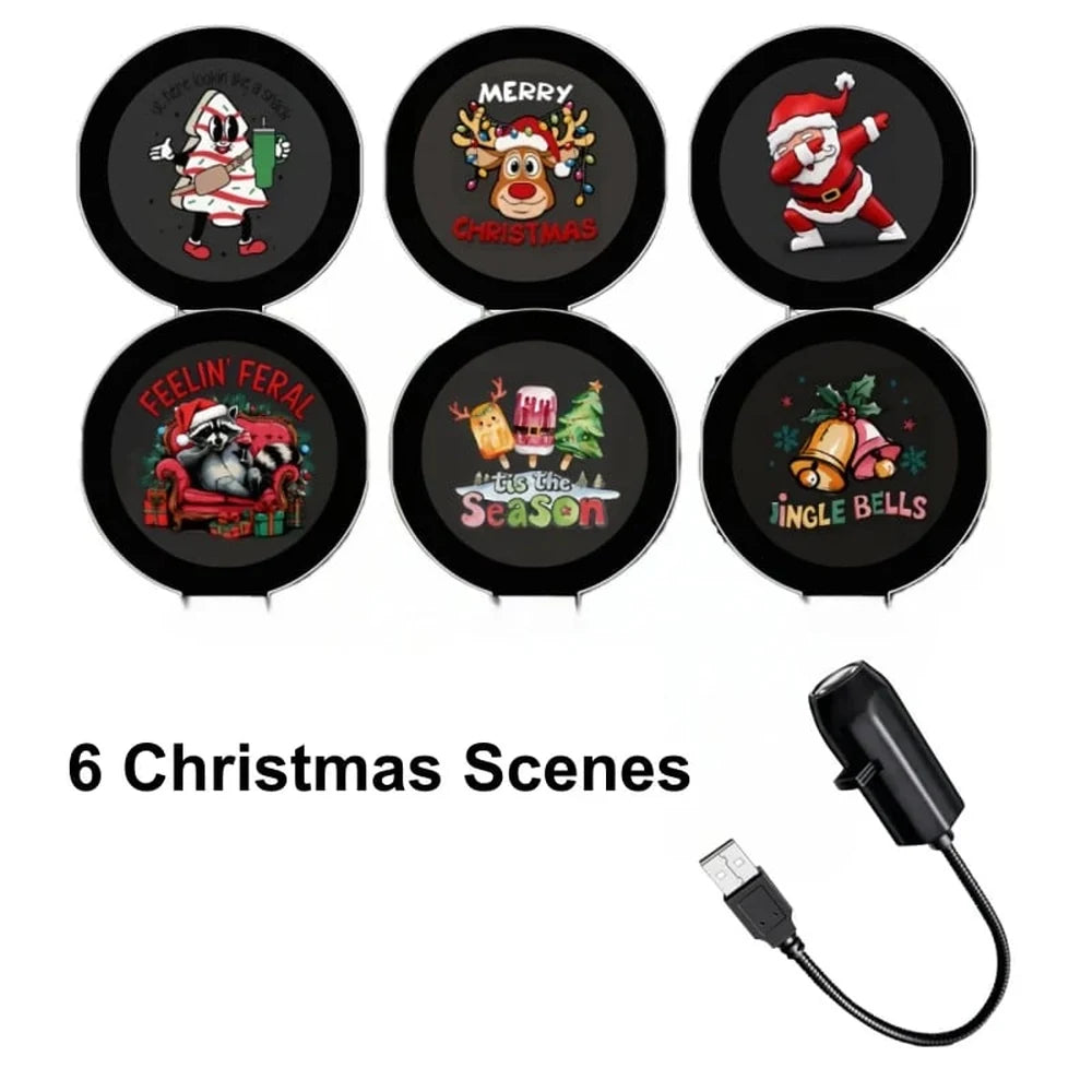 Six Christmas projector scene discs