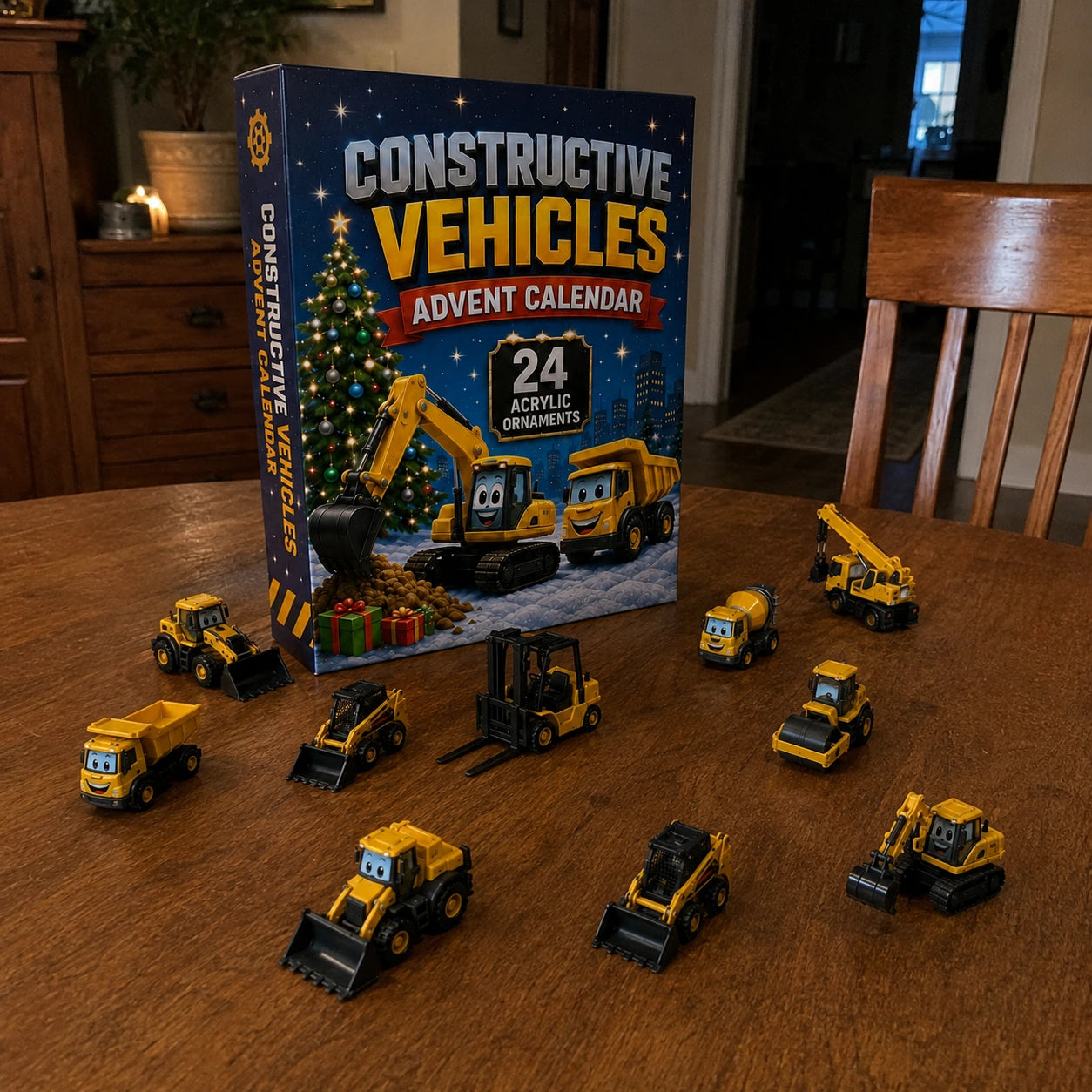 Customer photo of Constructive Vehicles Advent Calendar on a table