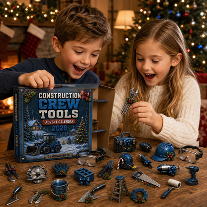 Construction Crew Tools Advent Calendar 2026 - 24-Day Festive Countdown, Acrylic Charms Blind Box
