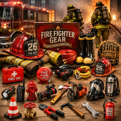 👨‍🚒Firefighter Gear Advent Calendar 2026 - 24-Day Festive Countdown, Acrylic Charms Blind Box
